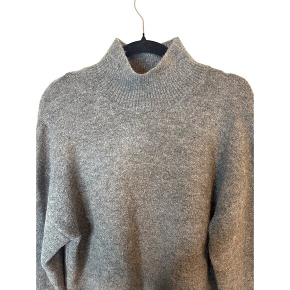 ZARA Small Gray Wool Blend High Neck Sweater - Picture 8 of 15